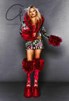 WINDOWSEN Embroidered short faux fur jacket 24C005BZ
